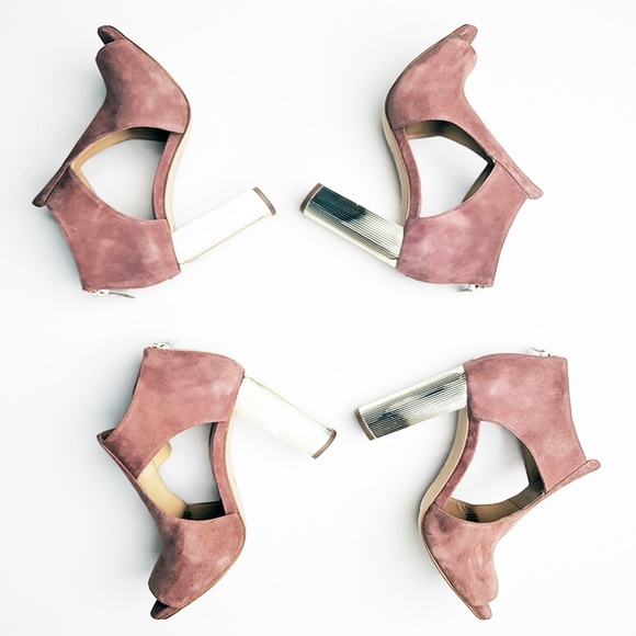 New Michael Kors Paloma Suede Open Toe Booties - Picture 3 of 8